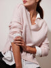 Looker pink layered v-neck sweater front view 3