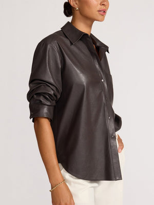 The Pia Vegan Leather Shirt