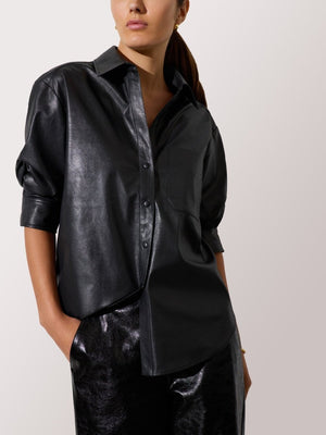 The Pia Vegan Leather Shirt