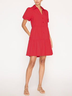 Havana tiered mini dress red full view