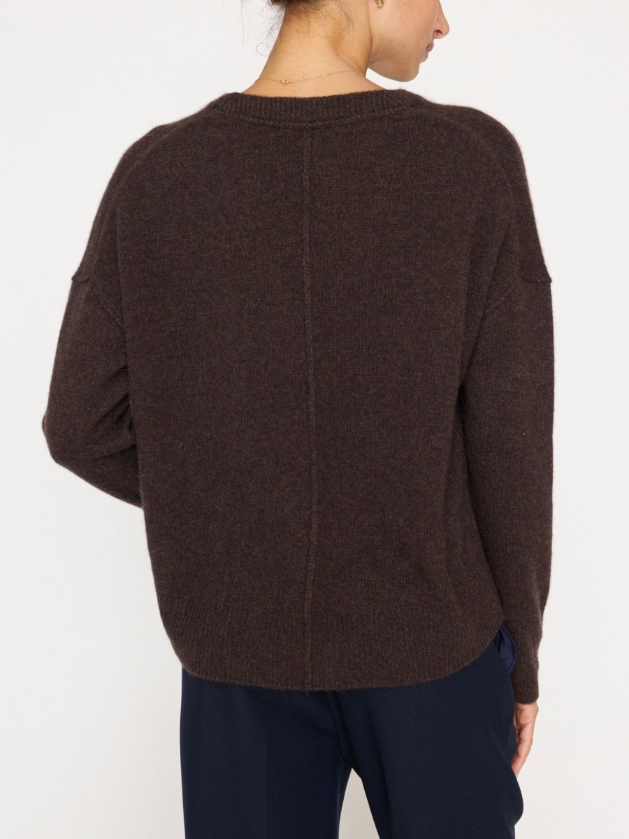 Everyday cashmere crewneck brown sweater back view