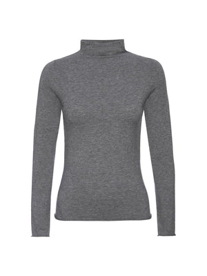 Anika grey mock neck top flat view