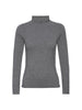 Anika grey mock neck top flat view