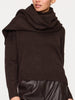 Cashmere fringe brown wrap scarf view