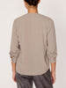 Elena V-neck tan blouse back view