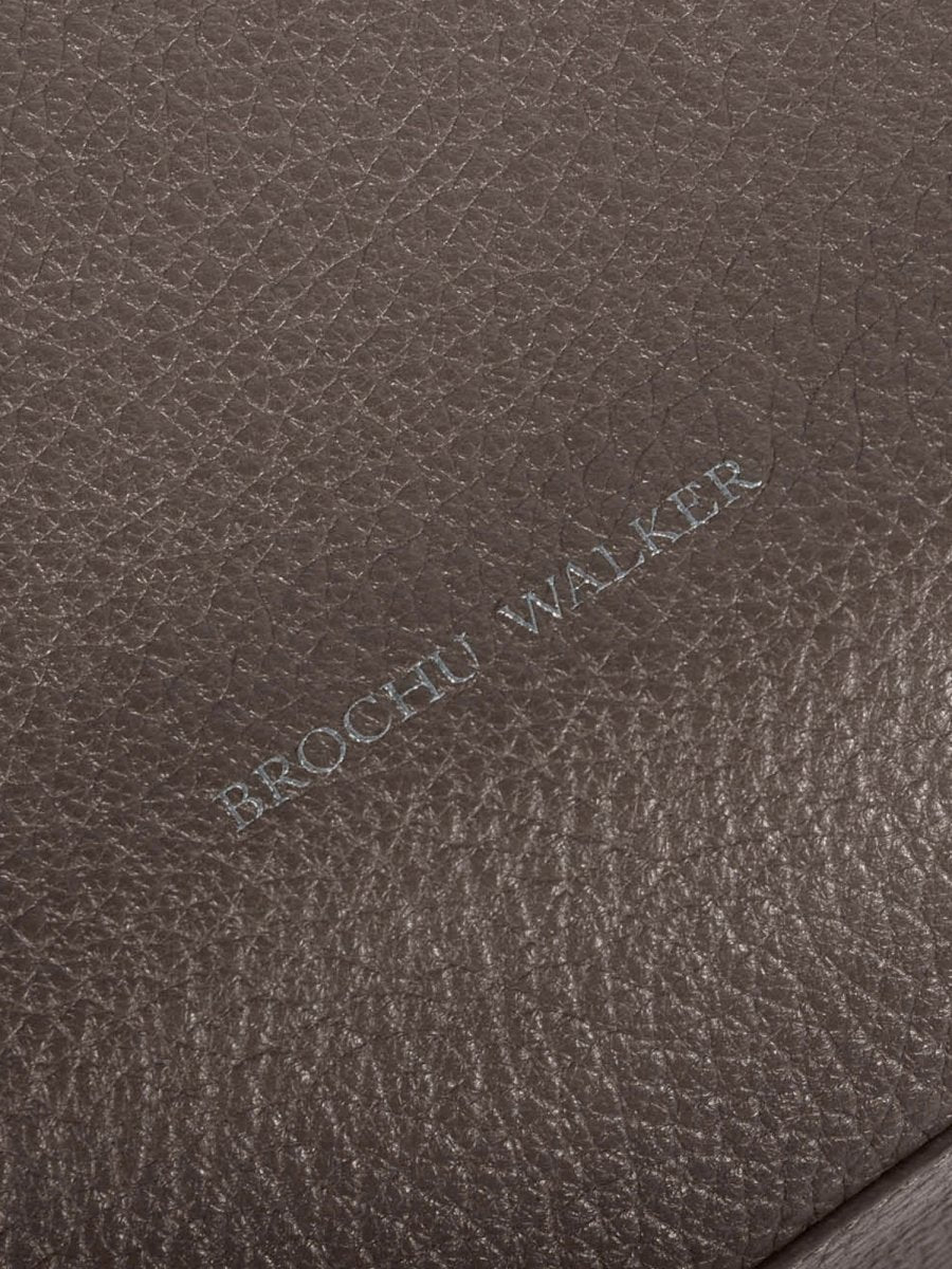 Everyday tan leather tote bag closeup view