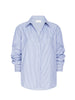 Everyday button up blue stripe shirt flat view