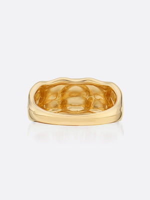 18k Yellow gold band ring back view