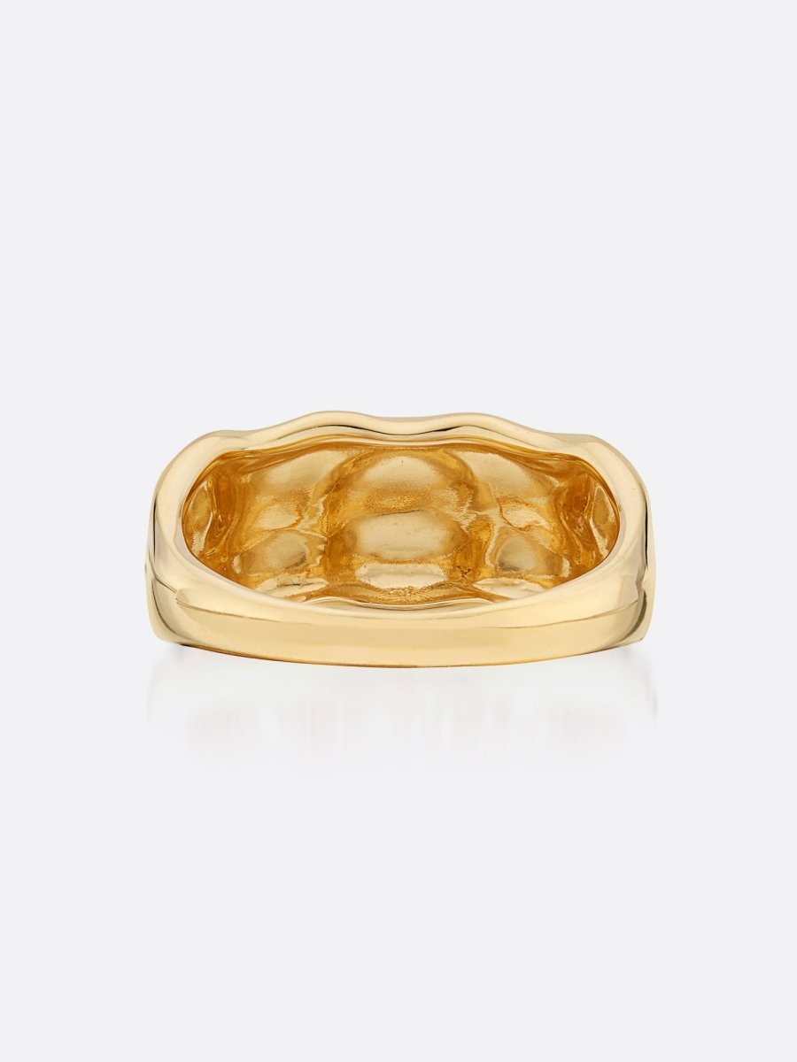 18k Yellow gold band ring back view