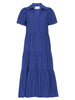 Havana tiered midi blue dress flat view