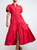 Havana tiered midi dress red full view