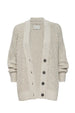 Jen linen cotton beige cardigan sweater flat view