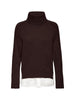 Jolie brown layered turtleneck sweater flat view