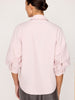 Kate V-neck button up pink shirt back view