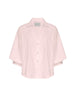 Kate V-neck button up pink shirt flat view