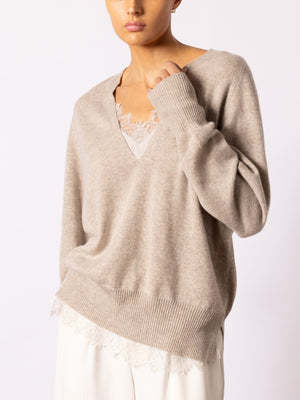 The Lace Vee Looker Pullover