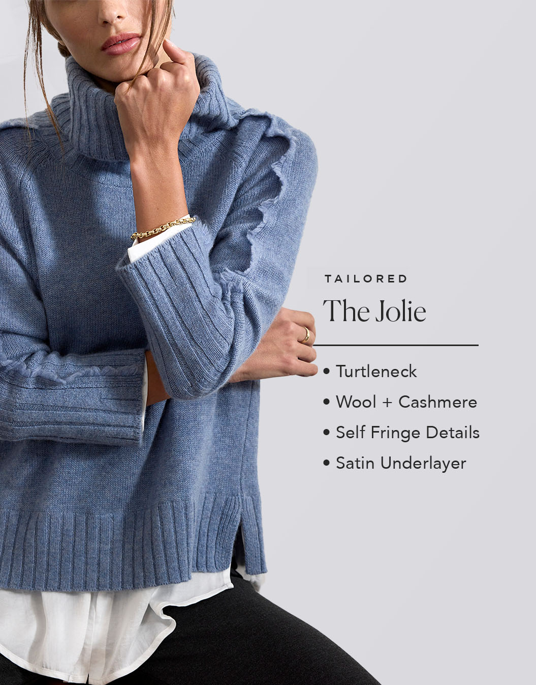 brochu's the jolie turtleneck in blue