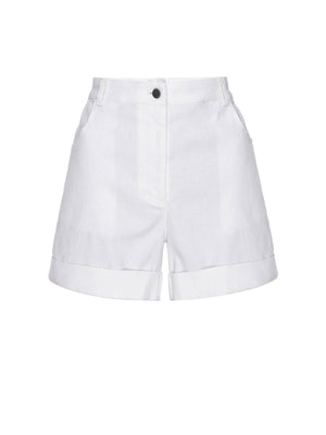 Pippa rolled and tacked cuffs white short flat view