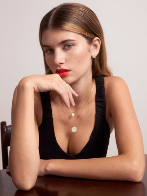 Petite Fleur Pavé Diamond Stud Earrings