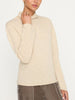 Rhone funnel neck beige sweater front view 3