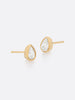 18k yellow gold Romance Pear Diamond Droplet earrings side view