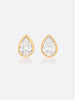 18k yellow gold Romance Pear Diamond Droplet earrings front view