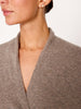 Siena V-neck pullover grey sweater closeup view