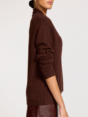 The Siena Wrap Neck Cashmere Pullover