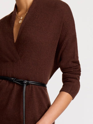 The Siena Wrap Neck Cashmere Pullover