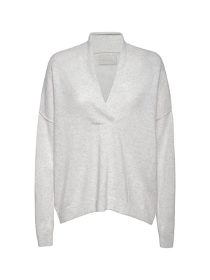 Siena v-neck pullover white sweater flat view