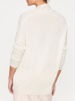 Siena v-neck pullover white sweater back view