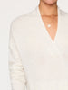 Siena v-neck pullover white sweater close up