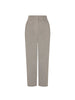 Chic women's pants in light grey tailoring with belt loops, side pockets, and a clean, cropped silhouette.
