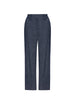 Talia blue cropped cotton linen pant flat view