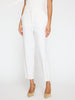 Talia white cropped cotton linen pant front view