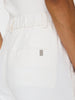 Talia white cropped cotton linen pant close up