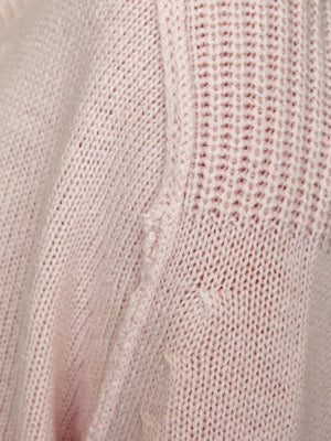 Looker pink layered v-neck sweater close up