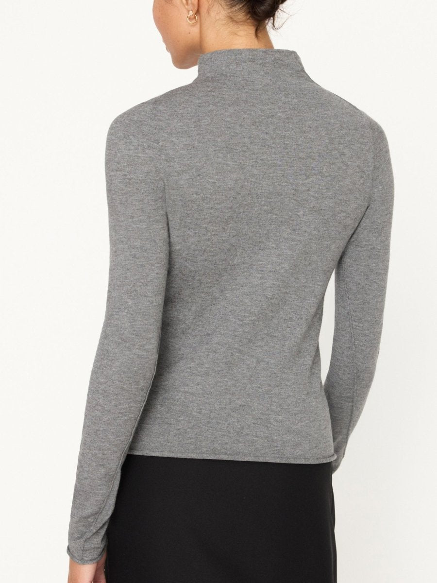 Anika grey mock neck top back view