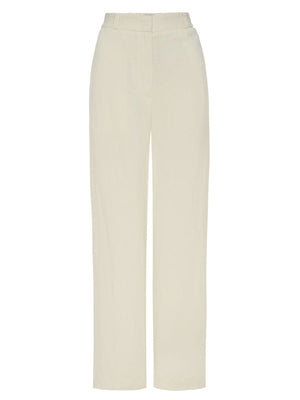 Areo linen blend wide leg beige pant flat view