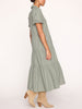 Havana tiered midi green dress side view 2