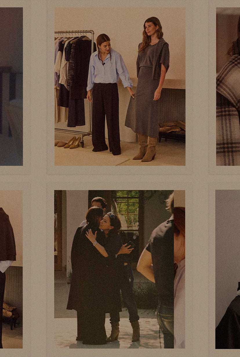 brochu walker collection with the designer showcasing a dress on a model