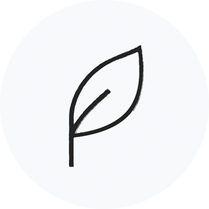 logo- a white circle with a leaf image on it