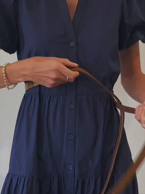 Bridle black leather wrap belt video