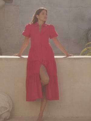 Havana tiered midi dress red video