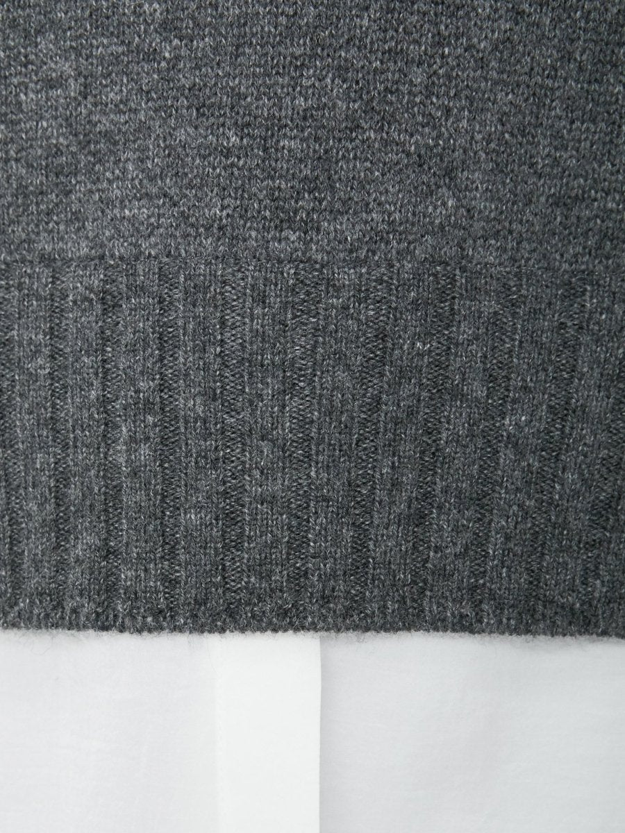 Jolie dark grey layered turtleneck sweater close up