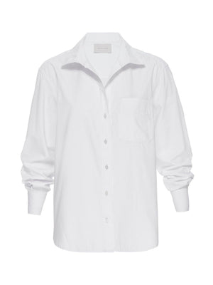 Everyday button up white shirt flat view