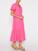 Havana tiered midi dress pink side view 2