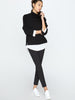 Jolie black layered turtleneck sweater full view