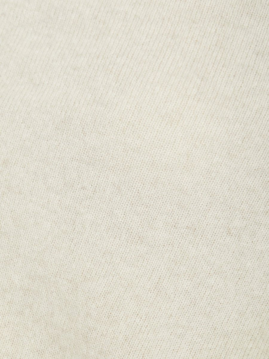 Lori cashmere ivory off shoulder sweater close up 2