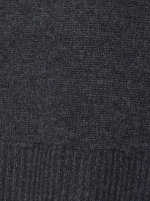 Looker layered v-neck grey and white mini sweater dress close up 2